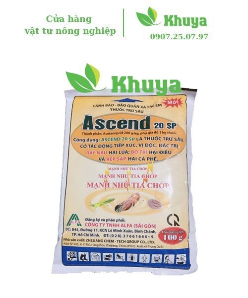 Thuốc trừ sâu Ascend 20SP 100gr Rầy - Rệp - Bọ trĩ