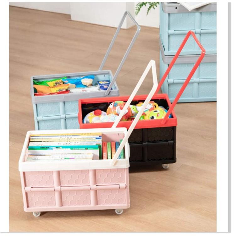 Hộp đựng đồ có thể quay lại có bánh xe và nắp đậy 55L - tặng túi đựng chống thấm