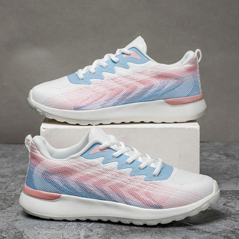 2023 Giày thể thao phụ nữ Nền tảng thời trang Sneakers Sneakers Ladies Mùa xuân Căn hộ chạy giày Giày nữ Color: Pink Shoe Size: 41