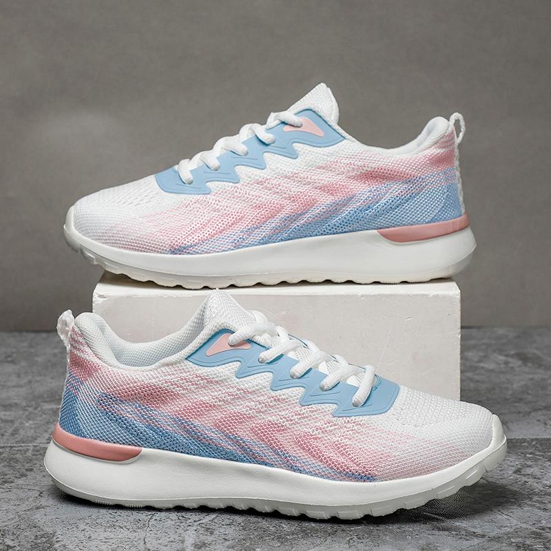 2023 Giày thể thao phụ nữ Nền tảng thời trang Sneakers Sneakers Ladies Mùa xuân Căn hộ chạy giày Giày nữ Color: Pink Shoe Size: 41