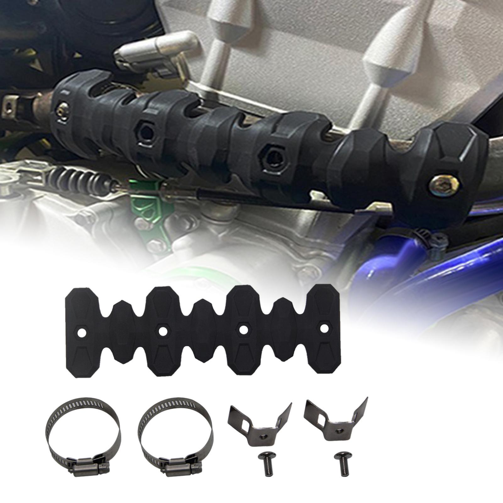 Exhaust Heat Shield, with 2 Pipe Clamps Pipe Guard for 27-51mm Diameter Exhaust Pipe