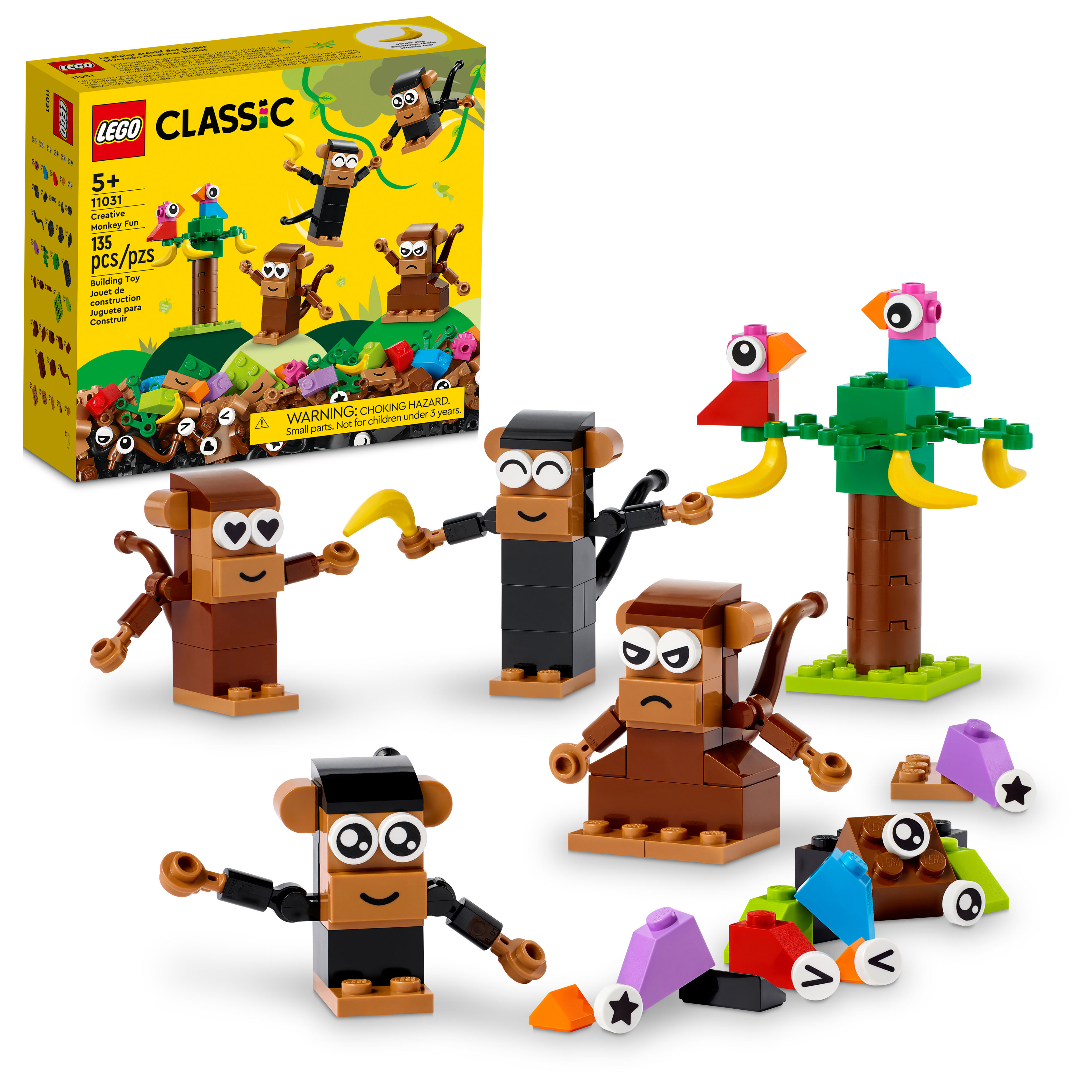 Đồ chơi lắp ráp LEGO Classic 11031 Bộ Gạch Sáng Tạo Khỉ Con Vui Nhộn (135 Chi Tiết)