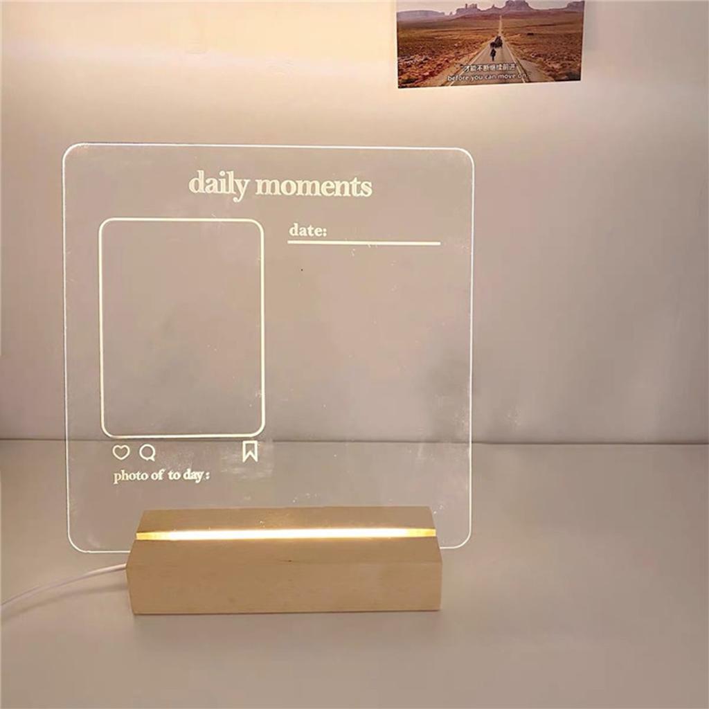 Acrylic Message Board Note Board LED Light Writing Board Style 1