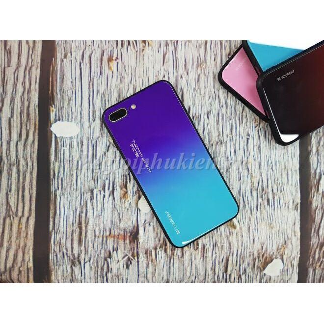 Ốp lưng kính màu Gradient viền dẻo cho iPhone 6 Plus, iPhone 6s Plus