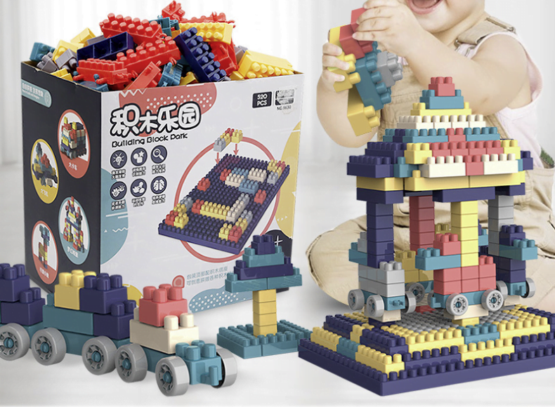 Bộ Đồ Chơi Lắp Ráp 520 Chi Tiết Building Block Hộp Lớn Cho Bé