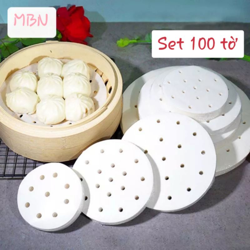 Giấy Nến Đục Lỗ Cho Nồi Chiên Không Dầu KETILO size 23cm, 20cm, 14cm (Set 100 Tờ)