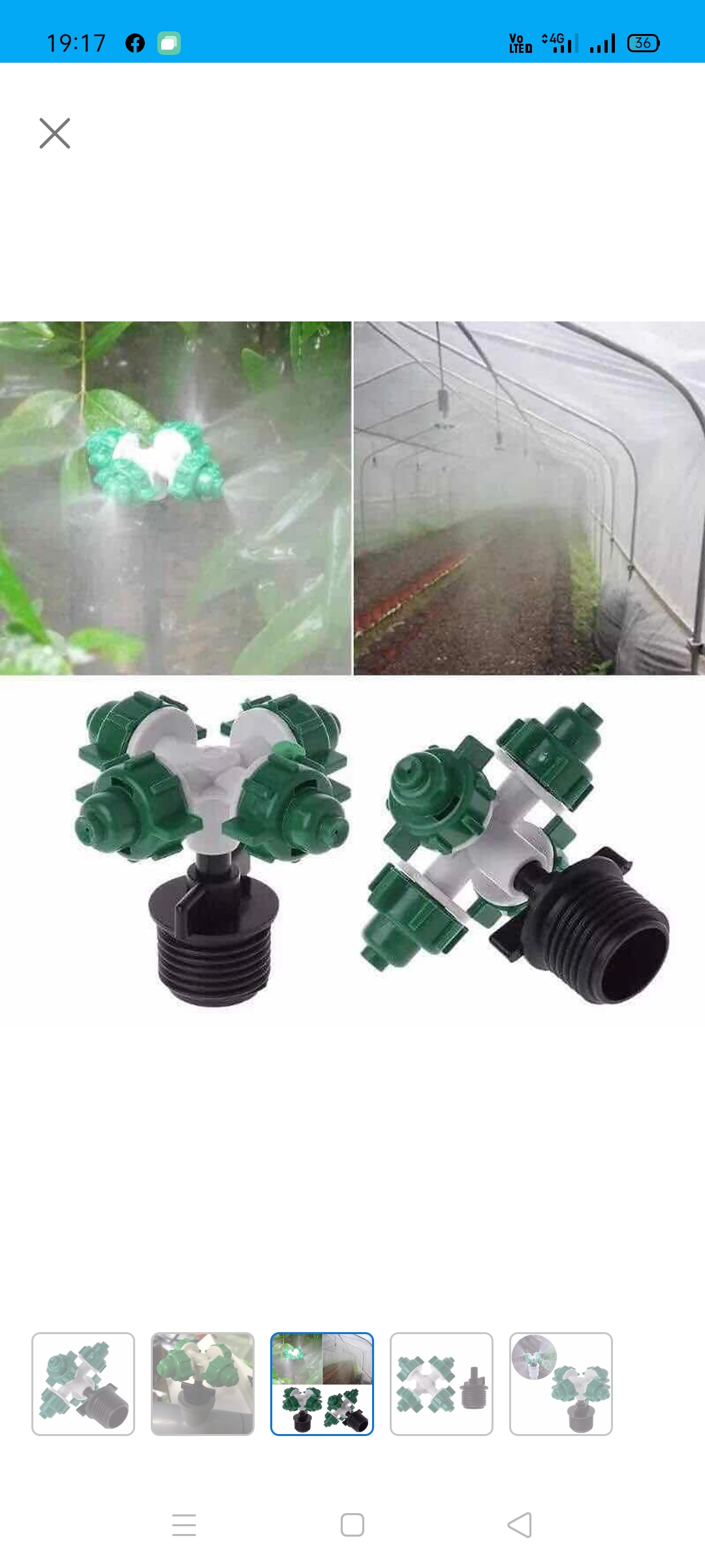 10 đầu phun sương tưới lan 4 hướng kem ren 21