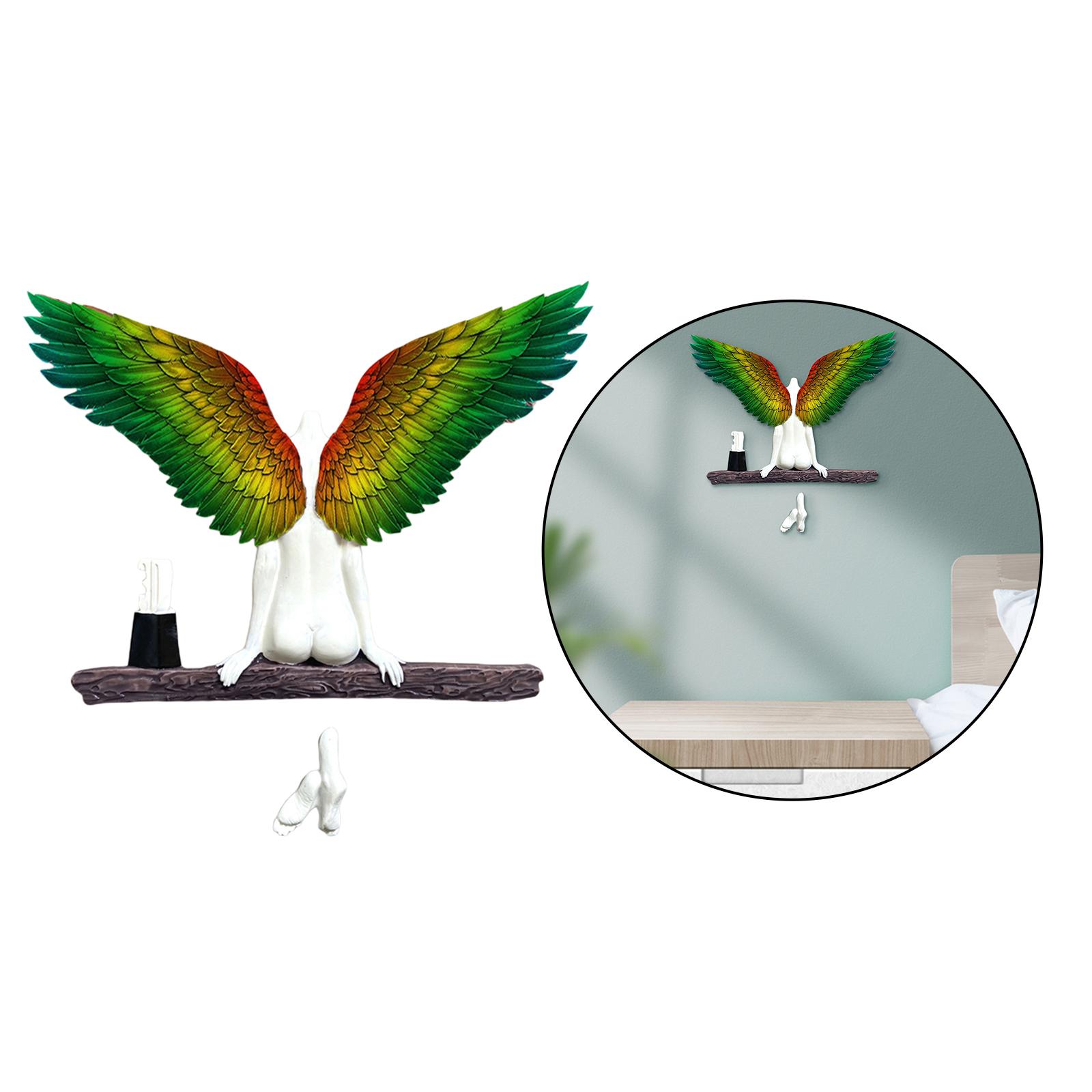 Resin Angel Wings Statues Art Wall Decor DIY Figurines Coffee Decor