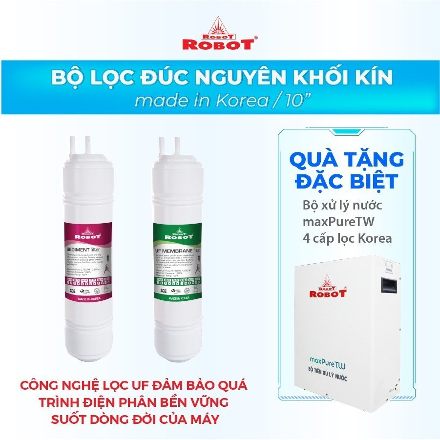 Máy Lọc Nước Điện Giải Ion Kiềm ROBOT IonSmart 1313 Chức Năng Nóng Thông Minh - Hàng Chính Hãng