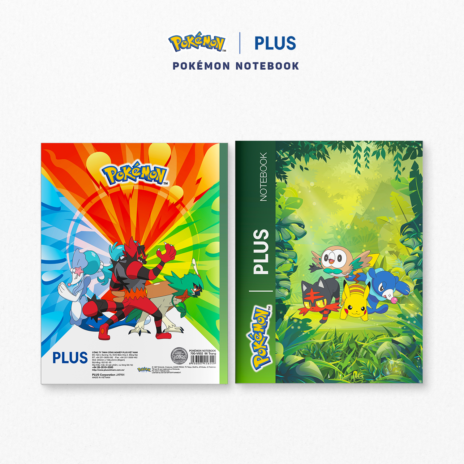 Lốc 10 cuốn tập học sinh Pokemon PLUS - 96 Trang (5 ô ly