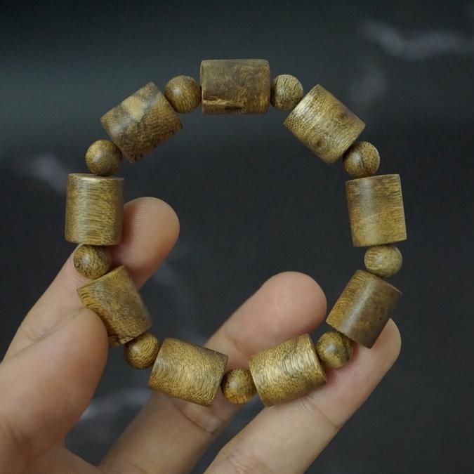 Vòng Tay Gỗ Trầm Hương Tự Nhiên thơm - Trầm Tốc hạt 14 ly siêu đẹp - Dành cho Nam