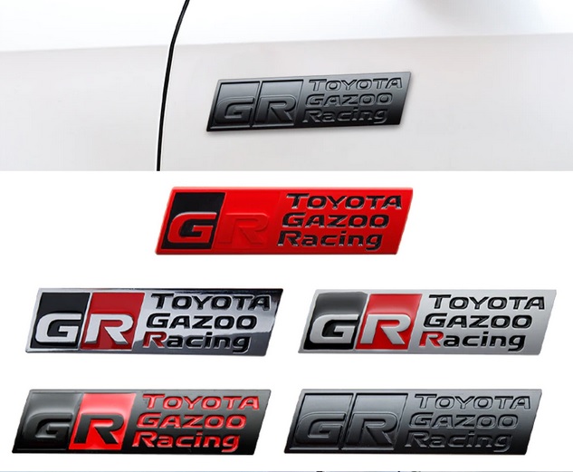 Tem chữ logo TOYOTA GAZOO RACING dán trang trí xe ô tô