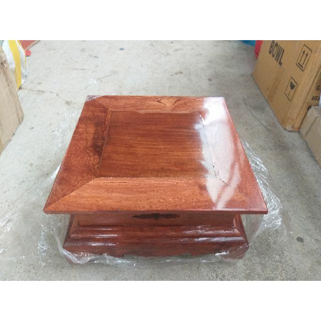 Đôn vuông gỗ hương mặt 25cm