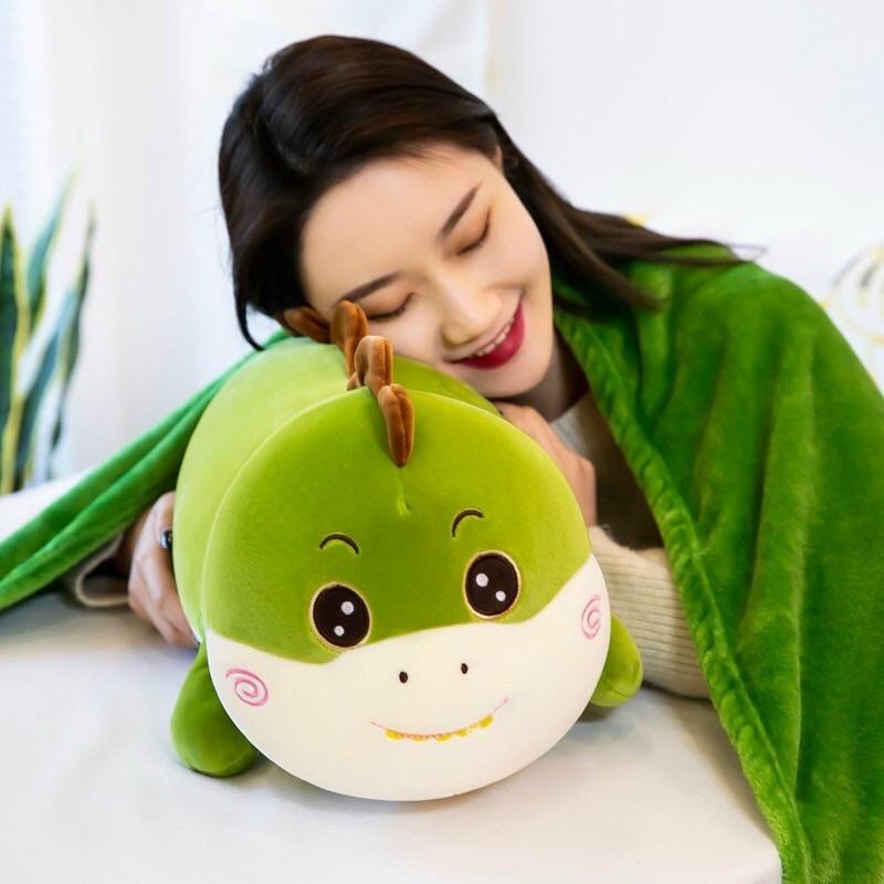 Bộ chăn gối 2 in 1 hình thú chất miniso cao cấp, sờ cực mịn tay