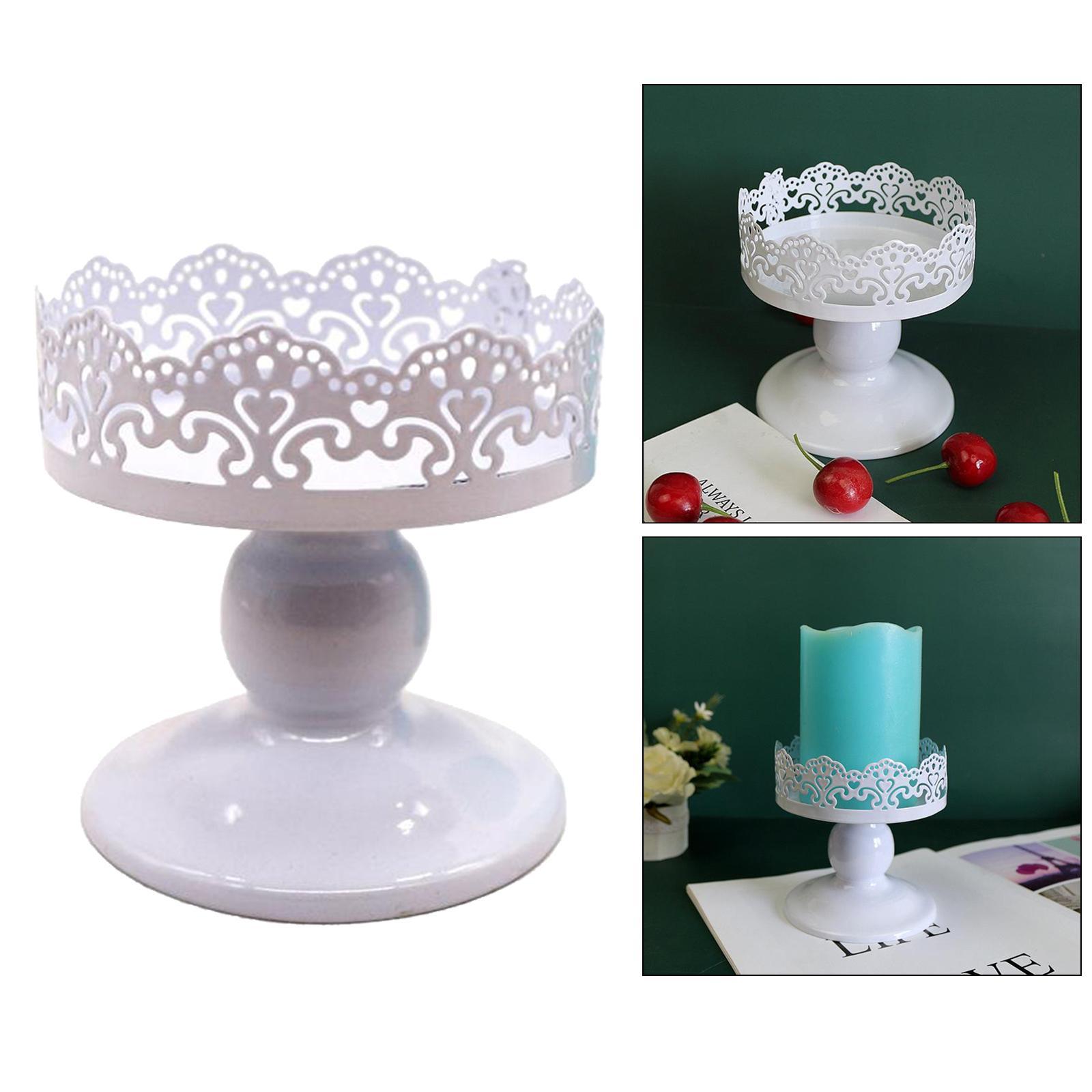 Iron Cake Stand Round Pedestal Dessert Holder Cupcake Display Rack