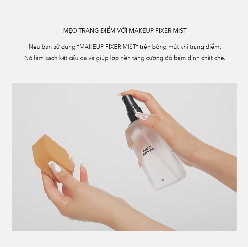 Chai Xịt Cố Định Lớp Trang Điểm 3CE MAKEUP FIXER MIST Không Nhũ 100ml