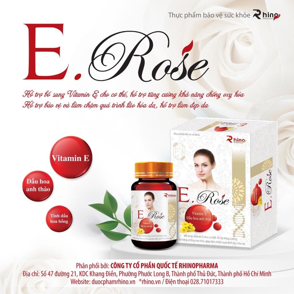 Thực phẩm bảo vệ sức khỏe Vitamin E.rose, nguyên liệu nhập khẩu từ Đức, hộp 30 viên - 100g