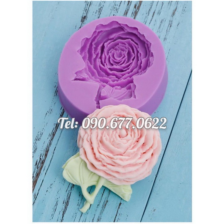 Khuôn silicone làm rau câu hoa hồng cành loại 8 cm - Mã số 1442