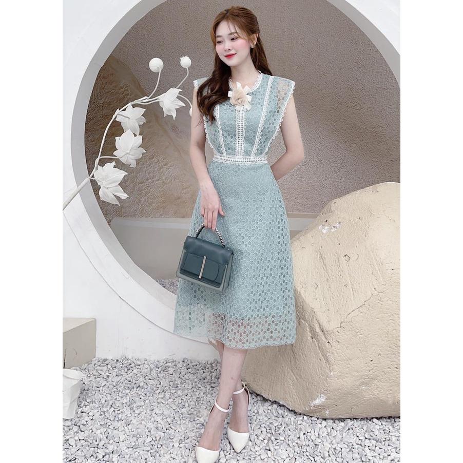 Váy Thiết Kế Lyn Dress Chất Liệu Vải Ren Cao Cấp Màu Xanh - Đầm Thiết Kế Thanh Lịch Trẻ Trung