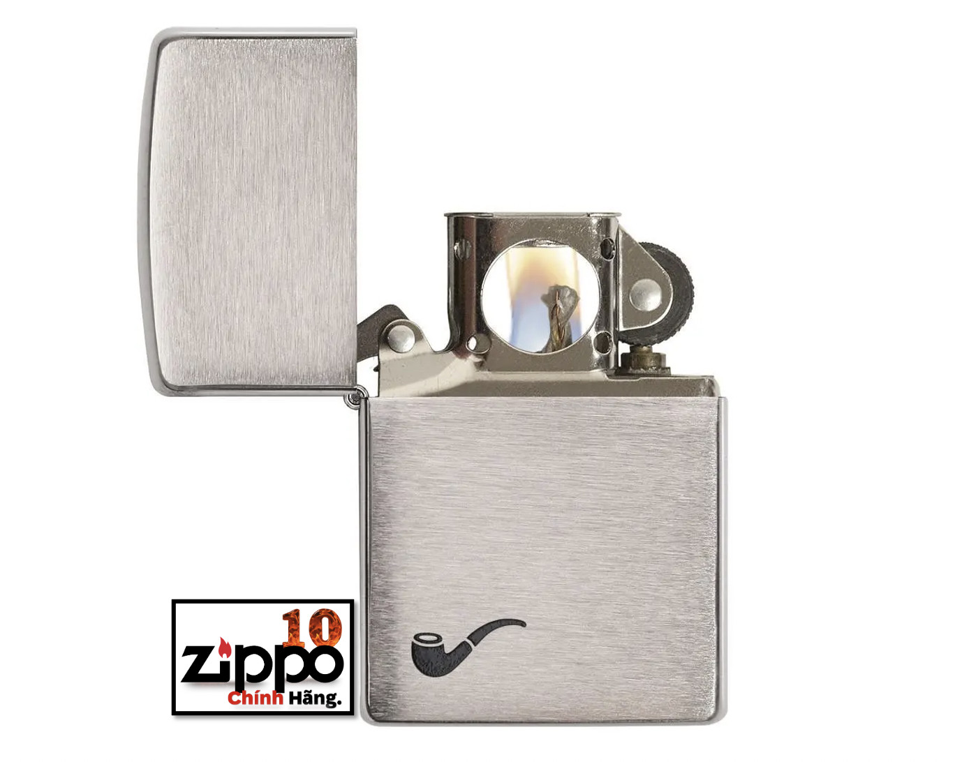 Bật lửa Zippo TẨU 200PL Pipe Brushed Chrome - Chính hãng 100%