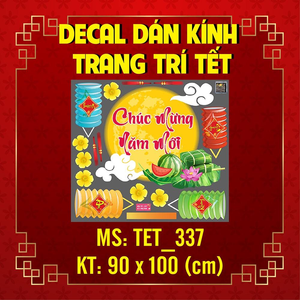 DECAL TRANG TRÍ TẾT NGUYÊN ĐÁN 2022 LỒNG ĐÈN CHÚC MỪNG NĂM MỚI