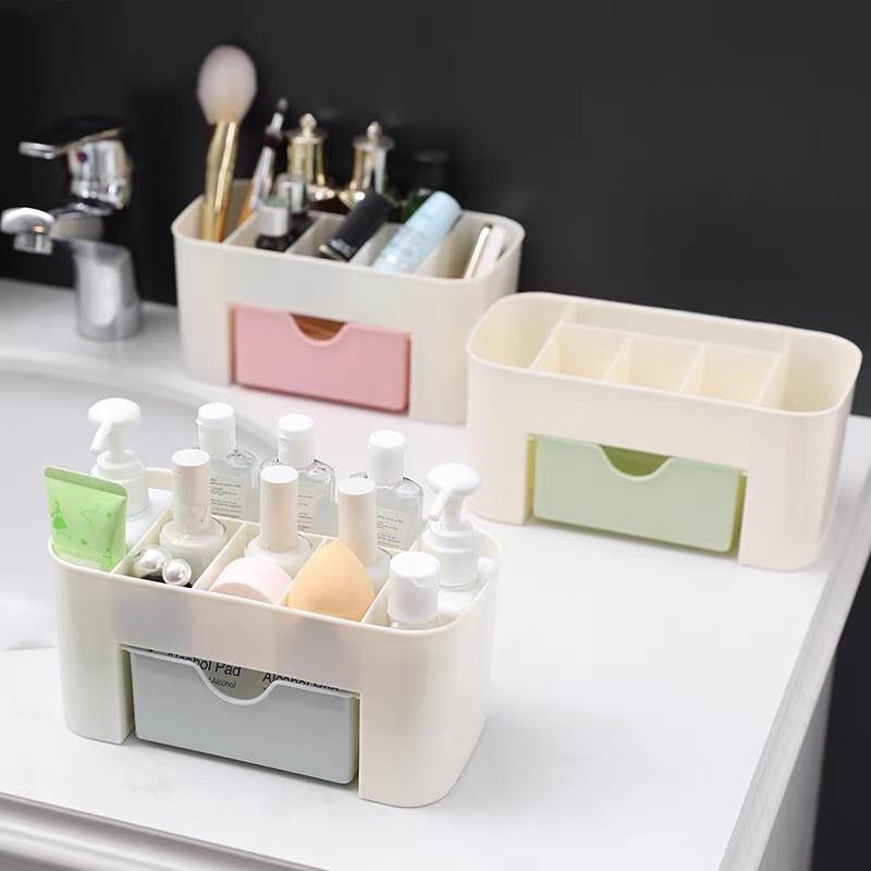 Kệ nhựa đựng đồ trang điểm mini - Khay đựng mỹ phẩm đồ trang điểm bằng nhựa