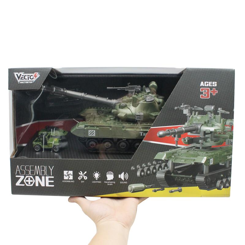 Đồ Chơi Lắp Ráp DIY Xe Tank Có Đèn Và Âm Thanh - Vecto VT9098