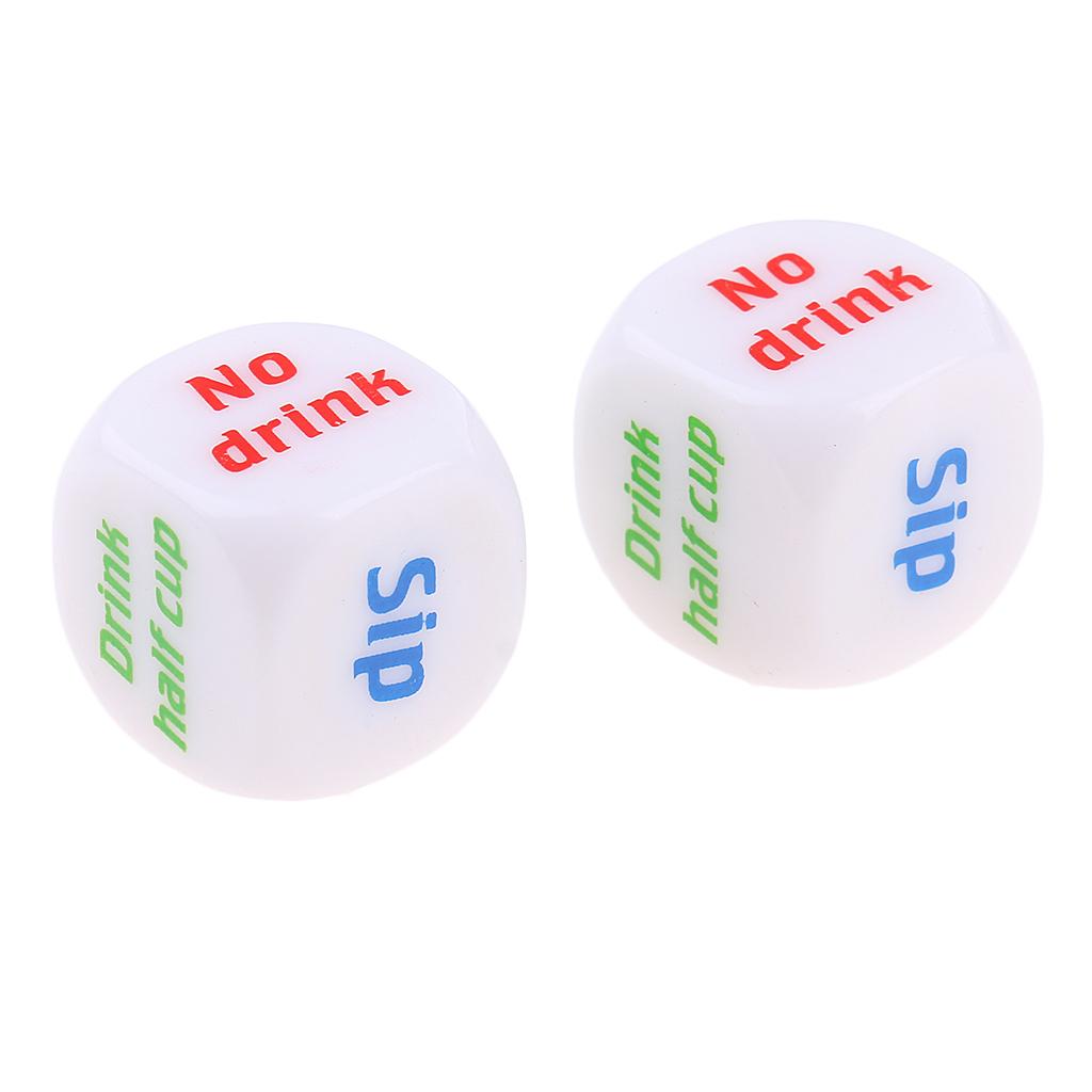 2Pcs Six Sided Dice Creative Beer Drinking Decider for Party Drink Props Toy