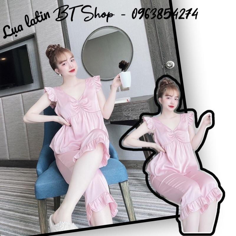 Đồ ngủ mặc nhà lụa latin trơn lững freesize 42-57kg