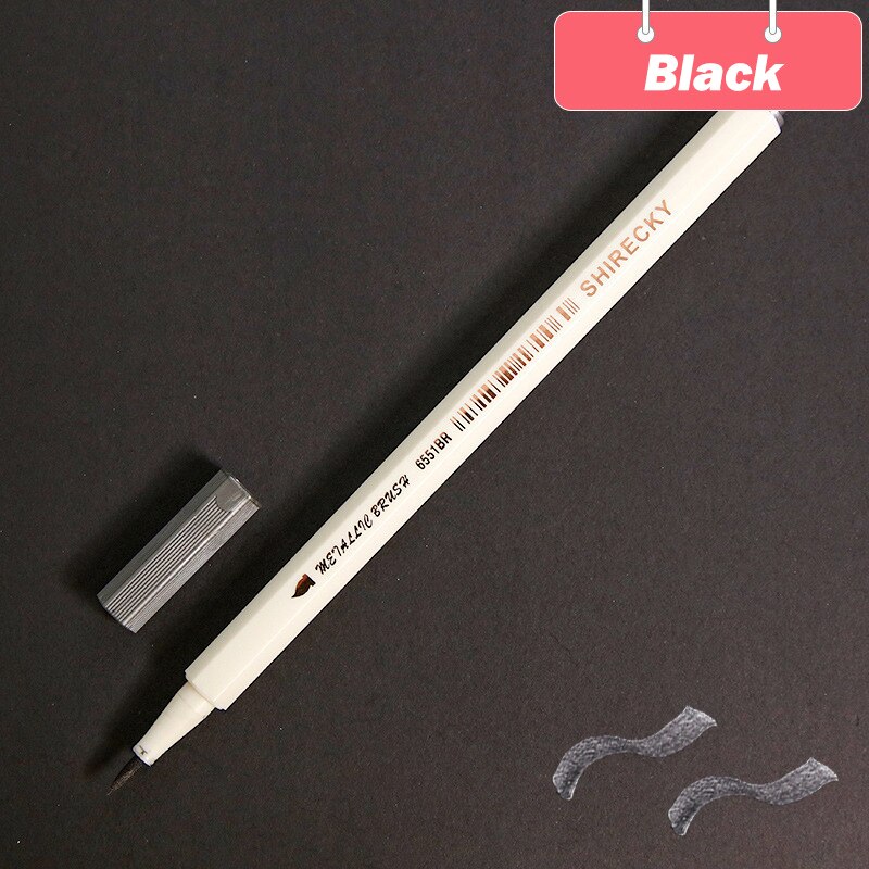 Bút lông mềm cây lẻ Lalunavn 10 màu sắc đầu Brush có nhũ STA Metallic Marker Pen Drawing - A13