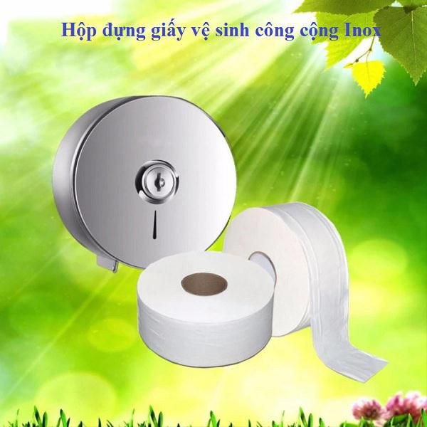 Hộp đựng giấy vệ sinh gắn tường cỡ lớn Inox