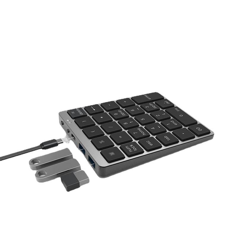 Chế độ kép bàn phím số 28 phím hợp kim nhôm thuận lợi nhất với HUB sạc không dây bàn phím có dây thiết bị nhập mật khẩu tài chính