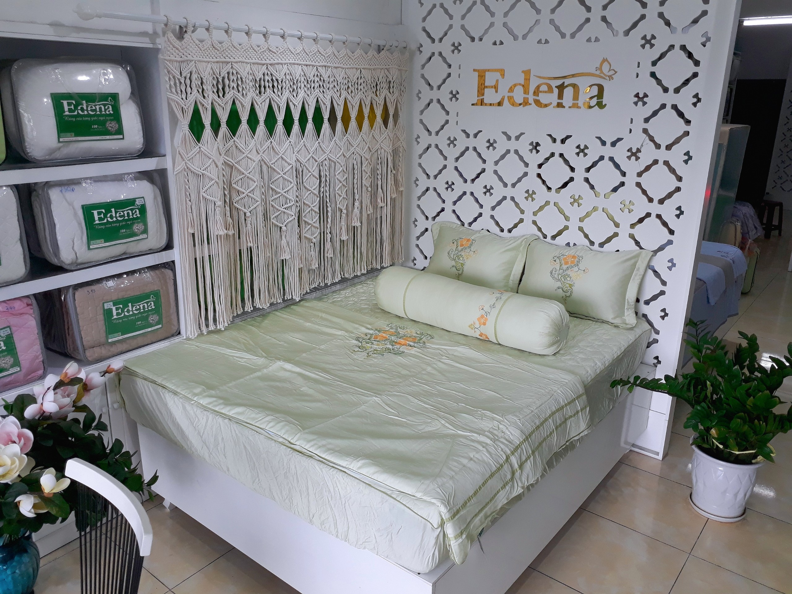Bộ chăn ra bọc Chần Gòn Edena Tencel cao cấp 180x200 ED749