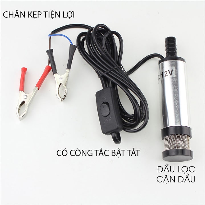 Máy bơm chìm mini 12v, bơm hút dầu, chất lỏng tự động