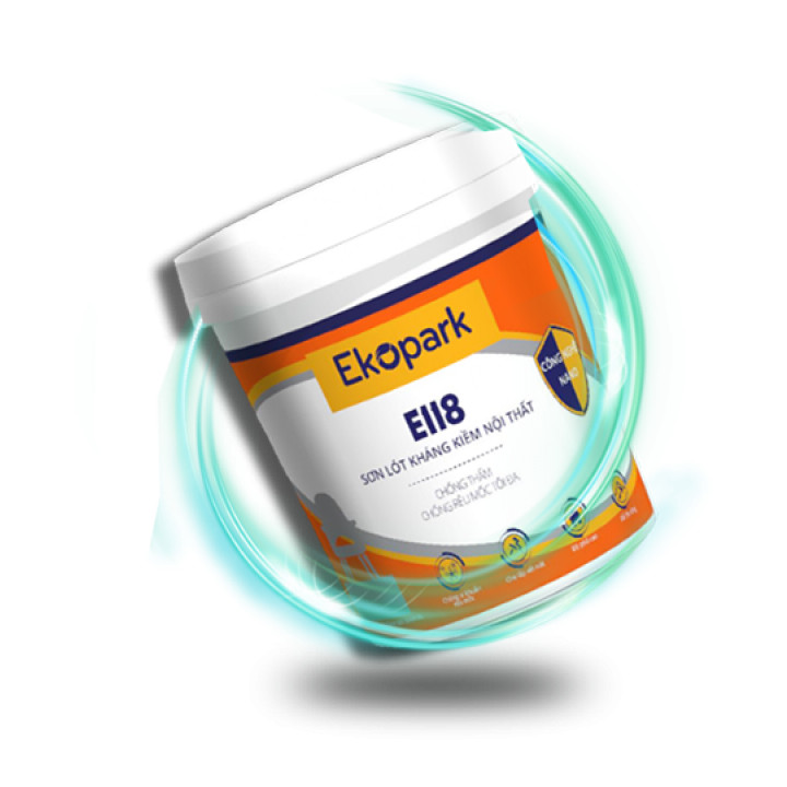 Sơn lót kháng kiềm nội thất E118 - LON 4KG - Độ bám dính cao, giữ cho màu sơn bền lâu, chống mốc rêu, bụi không cháy, không độc hại