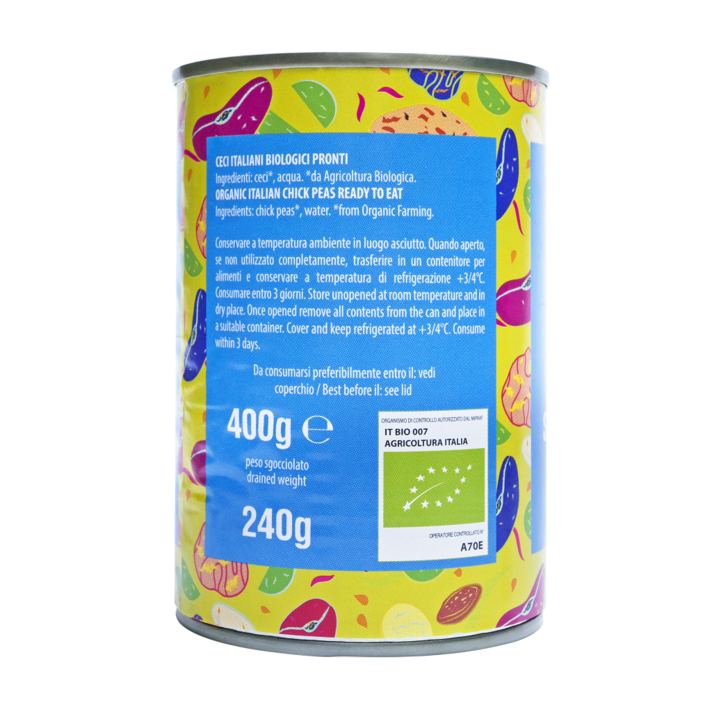 Đậu gà hữu cơ đóng hộp 400g Sottolestelle