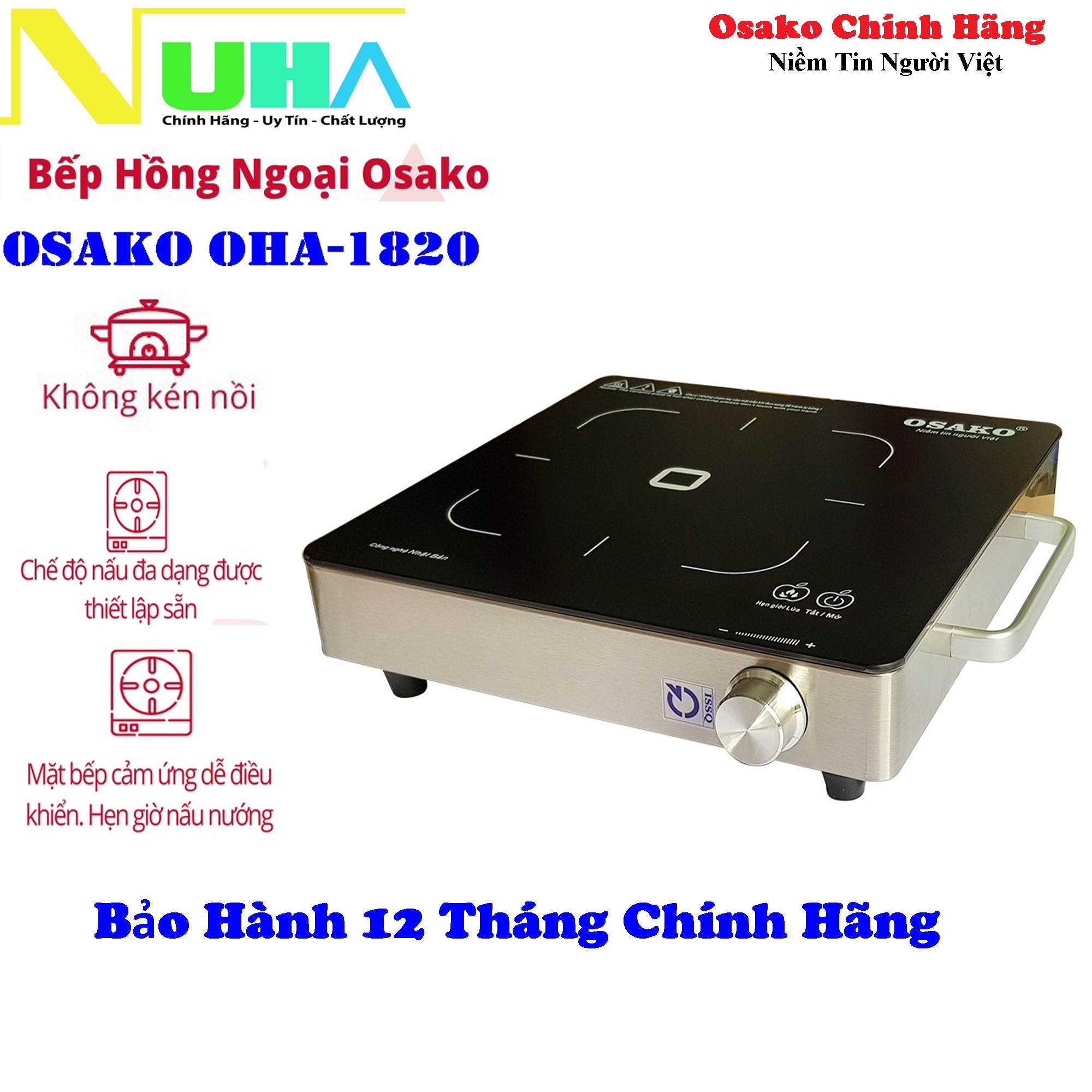 Bếp hồng ngoại Osako OHA-1820 - 2000W - Hàng chính hãng