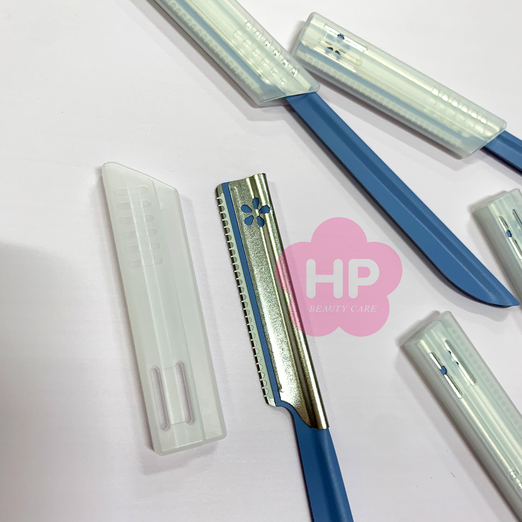 Dao Cạo Lông Mày Lưỡi Thép Có Màng Bảo Vệ Dành Cho Nữ Kai Kazor BTM Beauty Guar 06616 (Set 5 Cây)