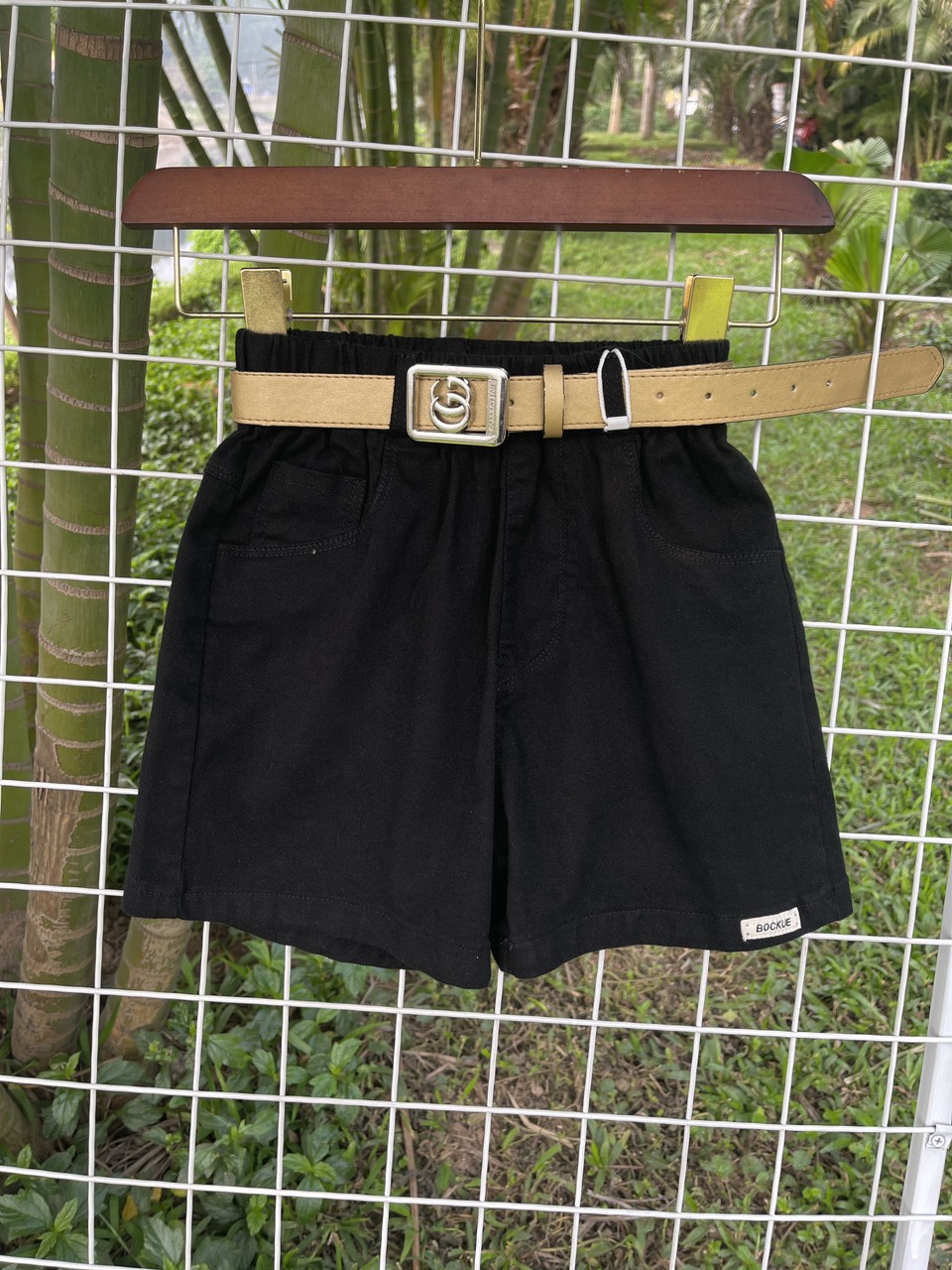 Quần short bé trai kaki size đại 4-10 tuổi chữ BOCKUE vải mềm mỏng kiểu dáng khỏe khắn thời trang