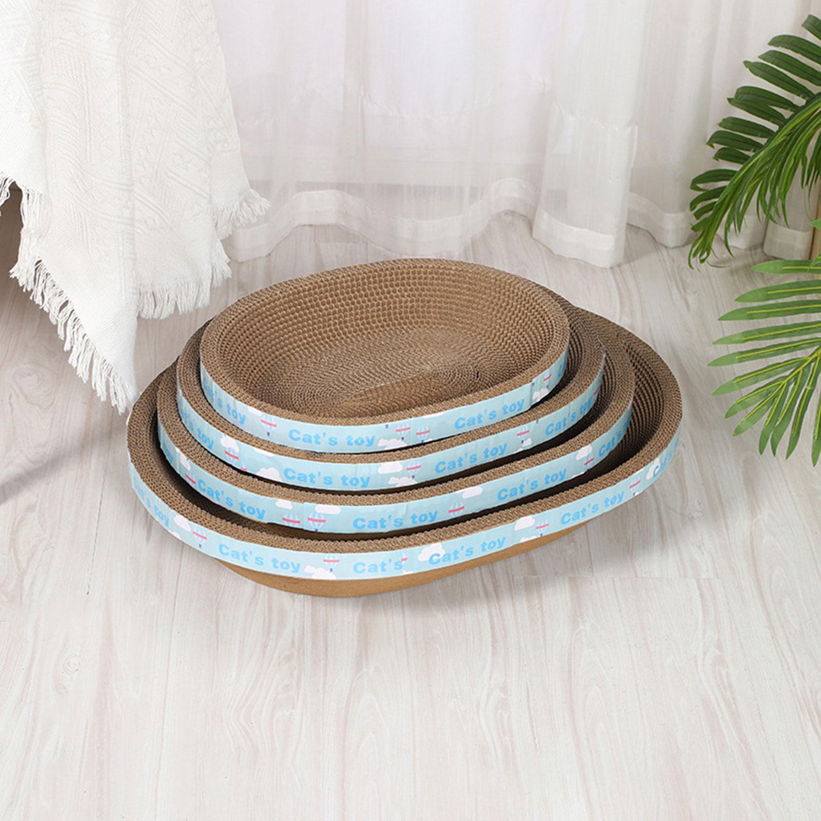 Oval Corrugated Scratch Pad Scratching Lounge Bed Cat Scratcher Cardboard for Play