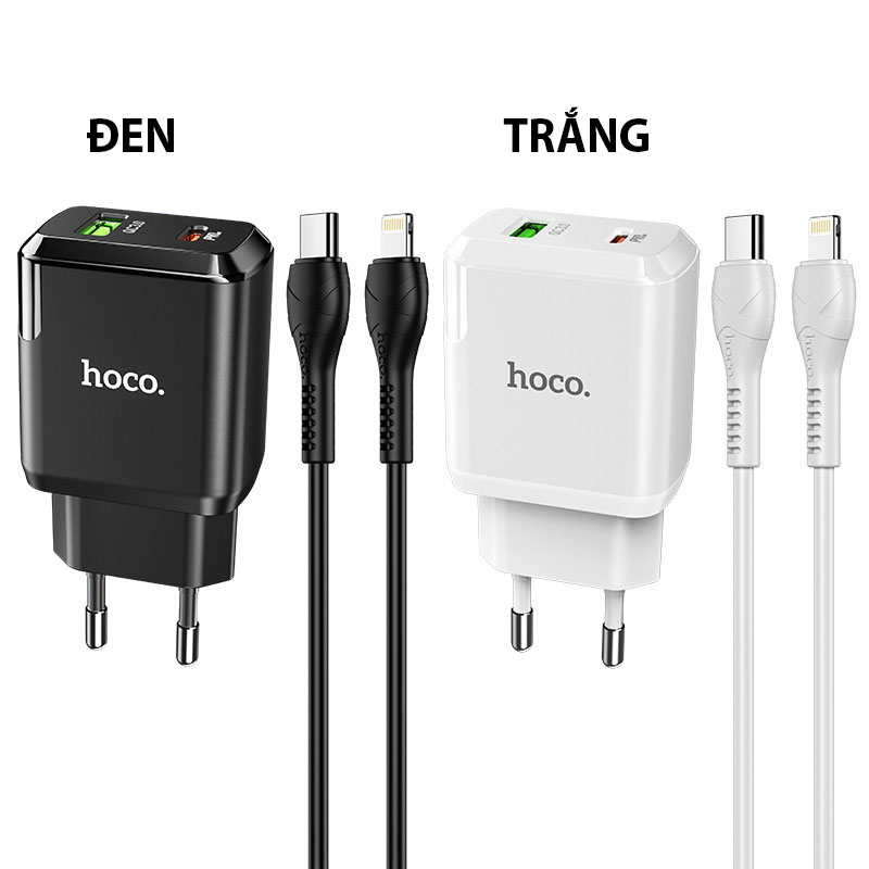 Củ sạc nhanh Hoco N5 cho android,iphone - chất liệu PC chống cháy - Phích cắm EU - Hàng chính hãng