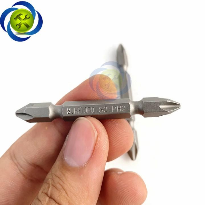 Mũi vặn vít 2 đầu PH2 Suretorq 1563-1002 PL màu xám dài 65mm