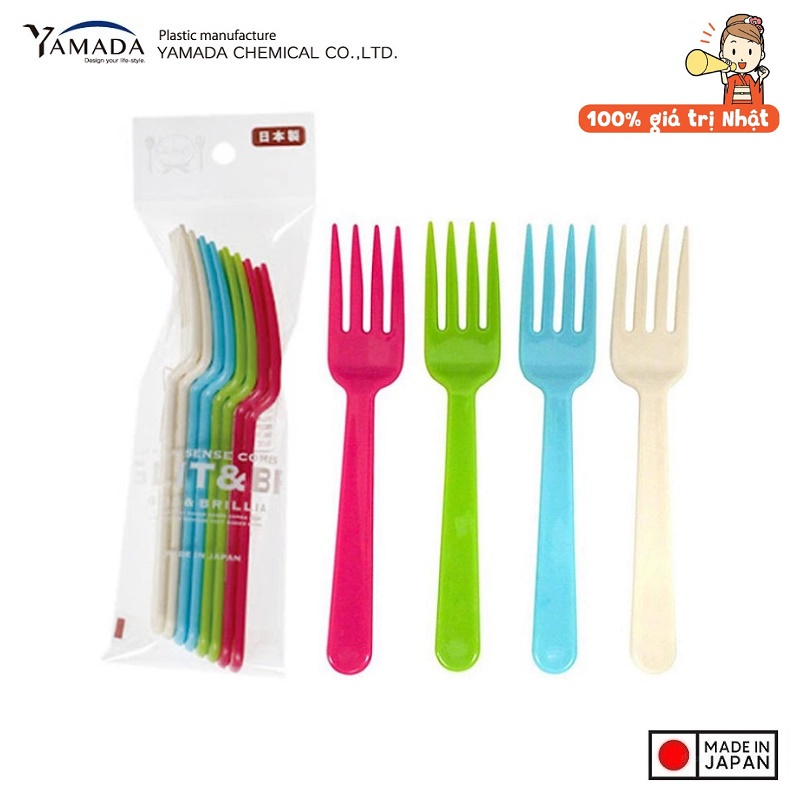 Set 08 nĩa nhựa G&amp;B Yamada Brillia 142mm - Hàng Nội Địa Nhật Bản
