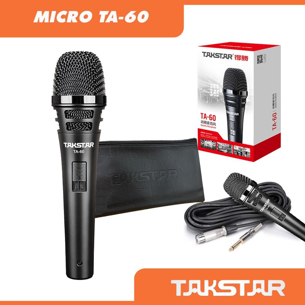 Micro hát karaoke có dây Takstar TA-60, mic hát karaoke TA60, hành chính hãng