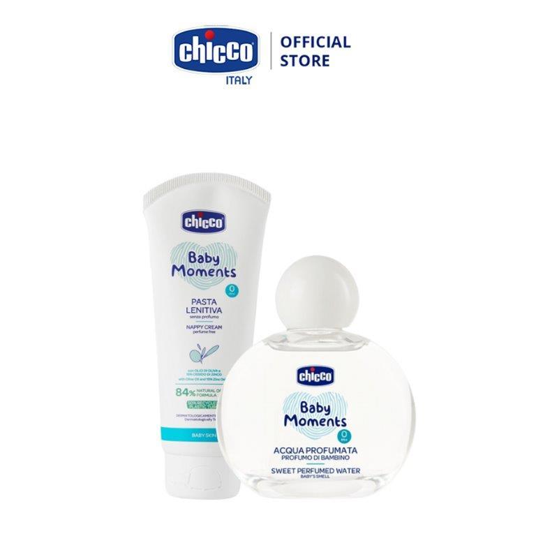 Combo Kem hăm 3 tác động Chicco 0M+ 100ml &amp; Sữa tắm dưỡng da Natural Sensation Teddy Chicco 0M+ 300ml (mới)