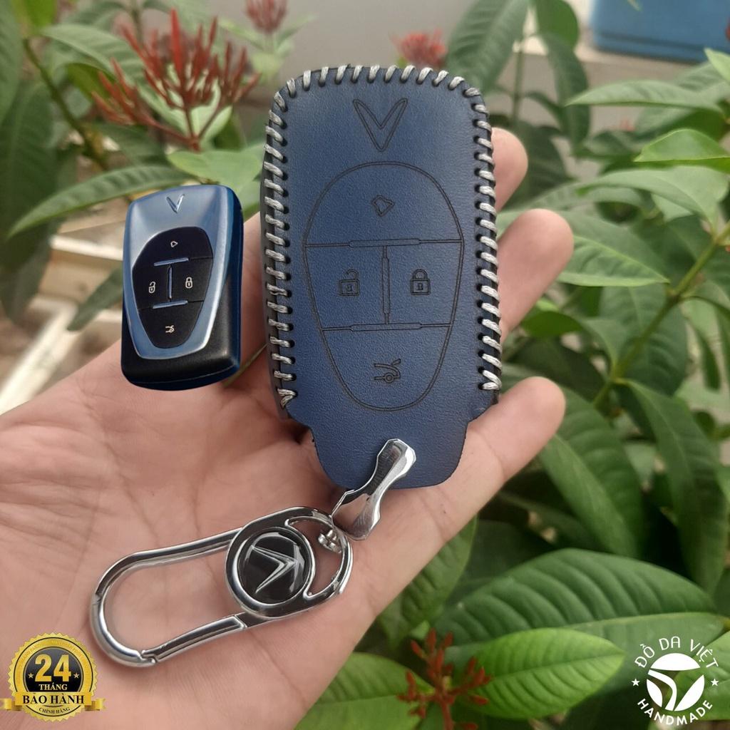 Bao da chìa khoá Vinfast E34, VF E34, xe điện VFE34 da thật 100%, Bảo hành 2 năm