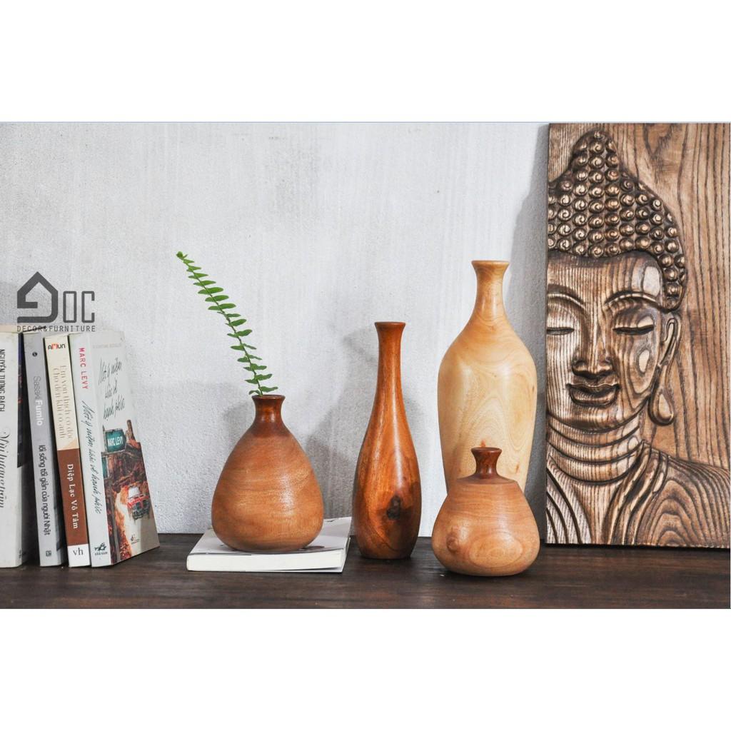 Lọ hoa gỗ, bình hoa gỗ nghệ thuật decor cắm hoa giả, hoa lụa, hoa khô Góc Decor