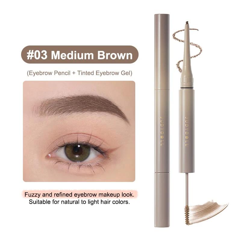 JUDYDOLL Chì kẻ mày 2 đầu Duo Eyebrow Pencil 1 Đầu định hình 1 Đầu kẻ chân mày Lâu trôi  1,3g x 0,06g