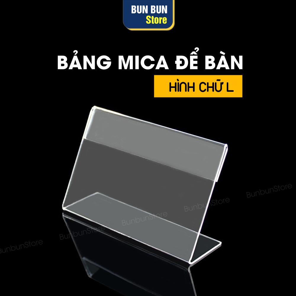 Acrylic Bảng mica để bàn, bảng menu mica hình chữ L ghi bảng giá, khuyến mãi, thông tin sản phẩm cho cửa hàng, Acrylic