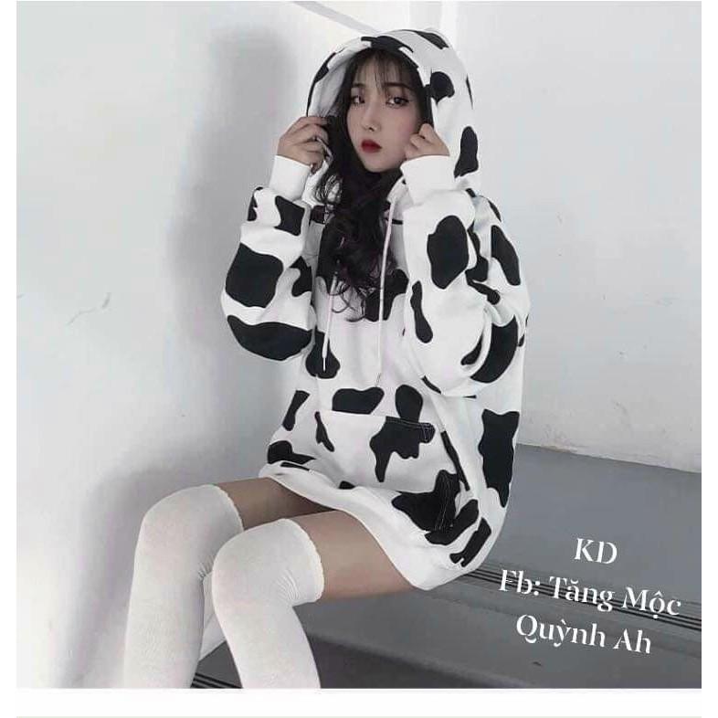 Aó Khoác Hoodie Nam Nữ Unisex - Nỉ Bông in 3D Bò Sữa Dây Kéo/Chui bao Hot